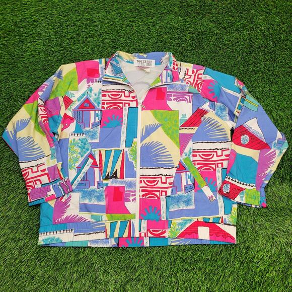 Vintage 90s Prince Tennis Windbreaker Jacket Women M/L 23x24 - Picture 1 of 12
